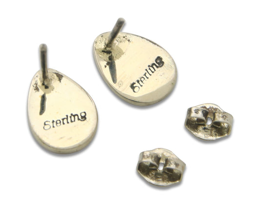 Navajo Earrings 925 Silver Pink Mussel Native American Artist C.80's