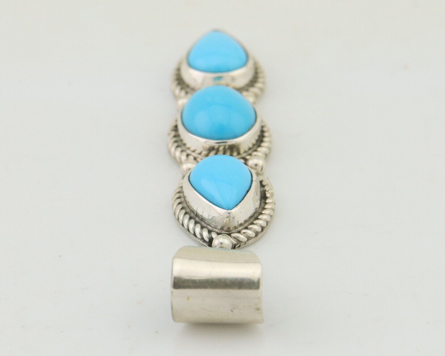 Navajo Necklace 925 Silver Natural Turquoise Artist Kathllen Chavez C.80's