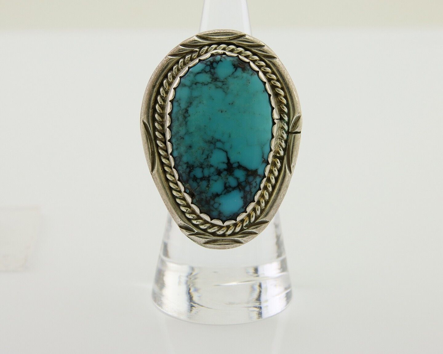 Navajo Ring 925 Silver Blue Turquoise Native American Artist C.80's