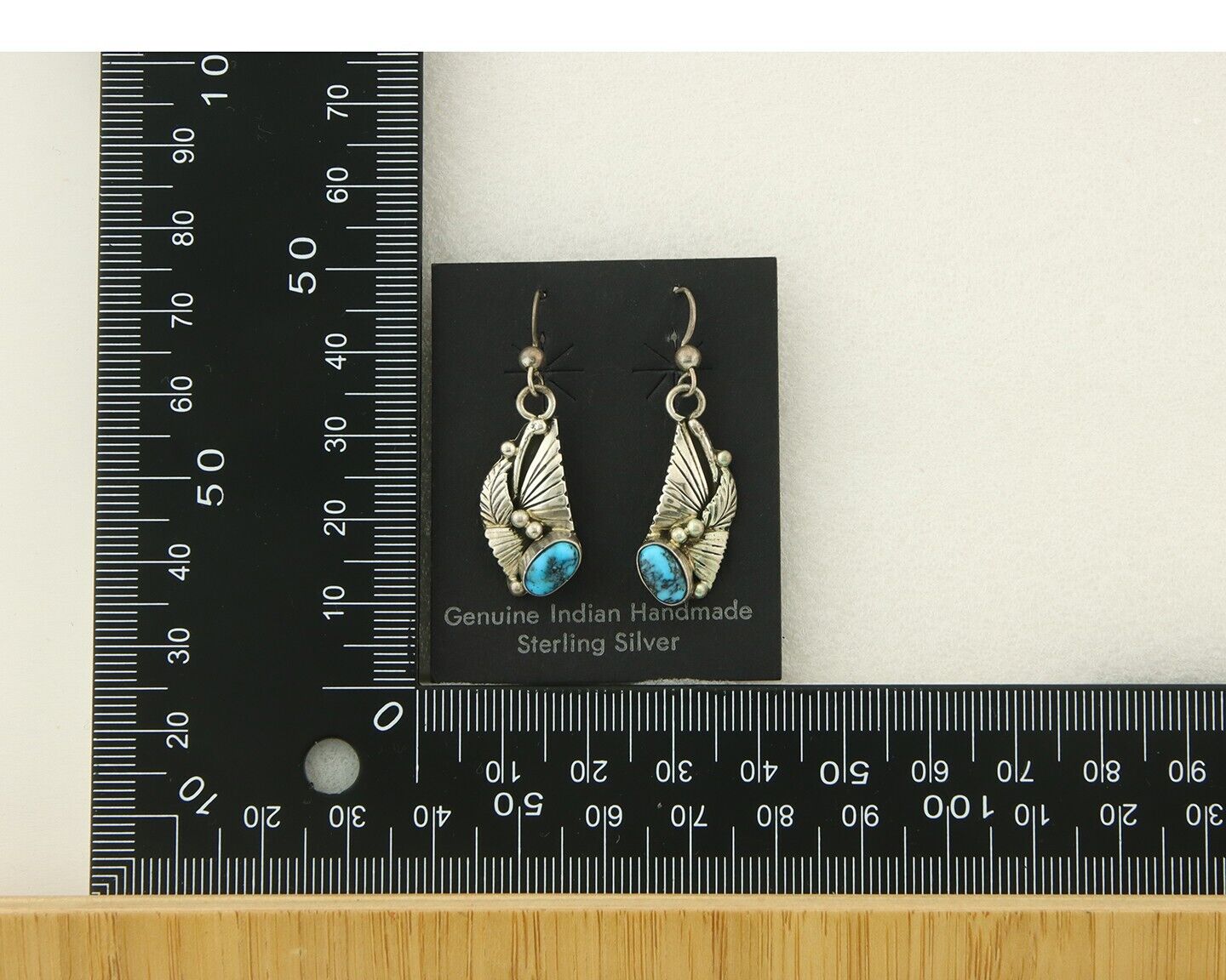 Navajo Earrings 925 Silver Natural Turquoise Artist Signed Yazzie C.80's
