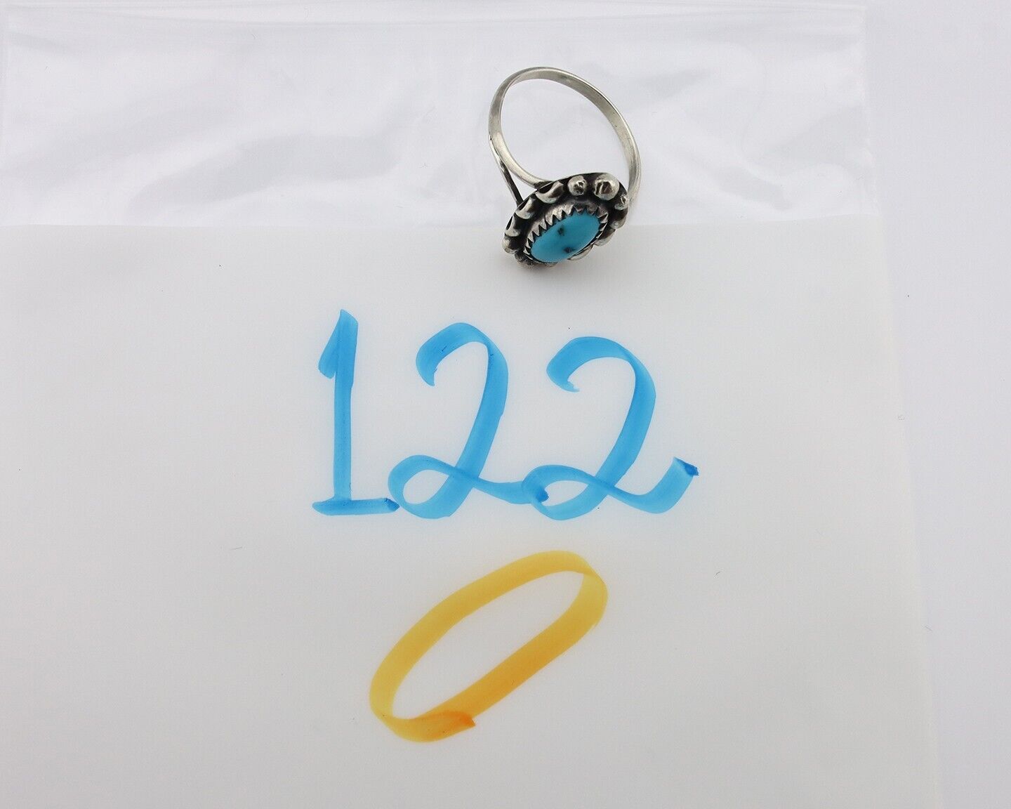 Navajo Ring 925 Silver Turquoise Artist Signed SkyStone Creations C.80's