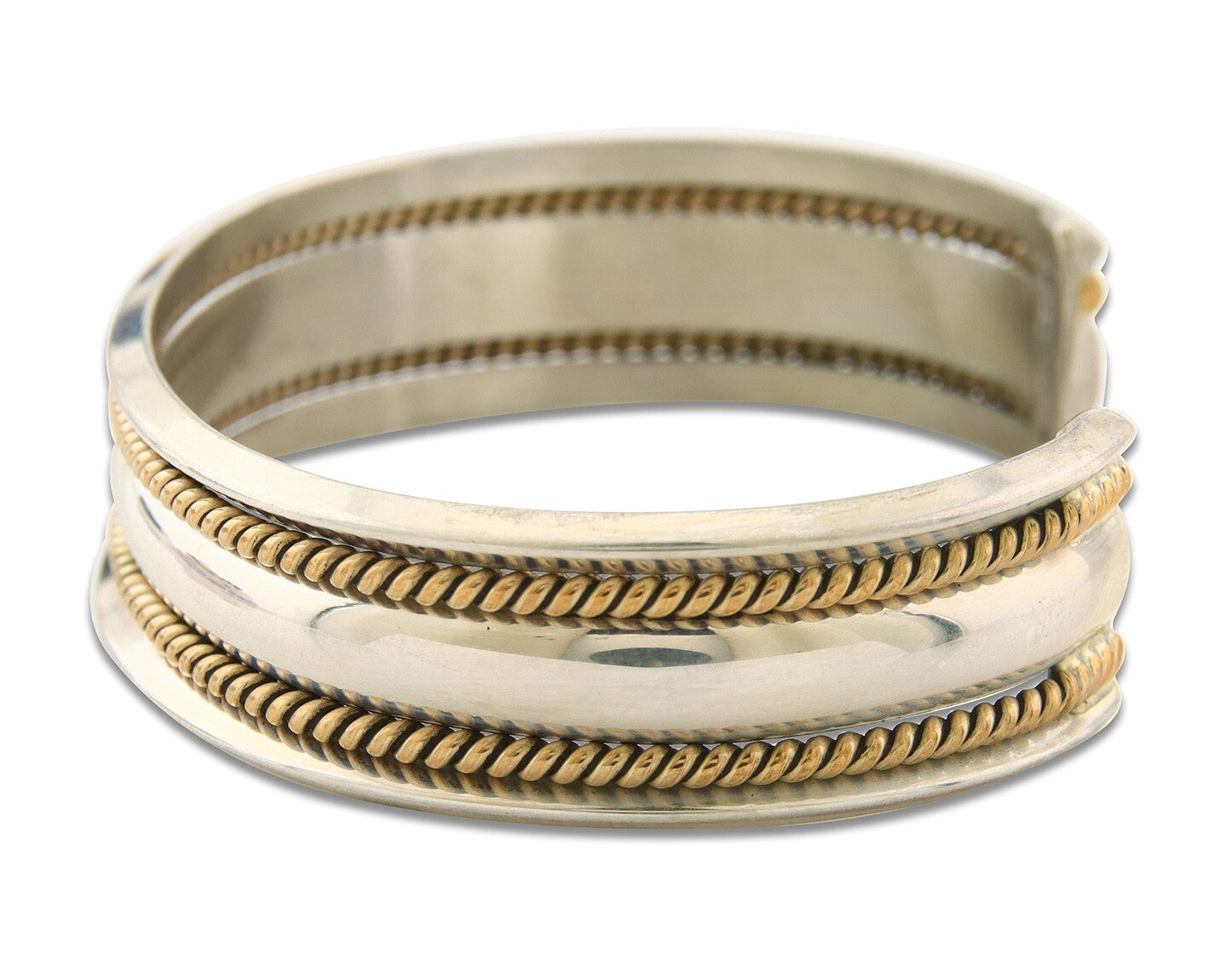 Navajo Bracelet 925 Silver & 12k Yellow Gold Filled Signed TAHE C.80's