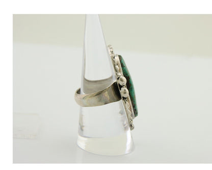 Navajo Ring .925 Silver Natural Turquoise Artist Signed Zachary C.80's
