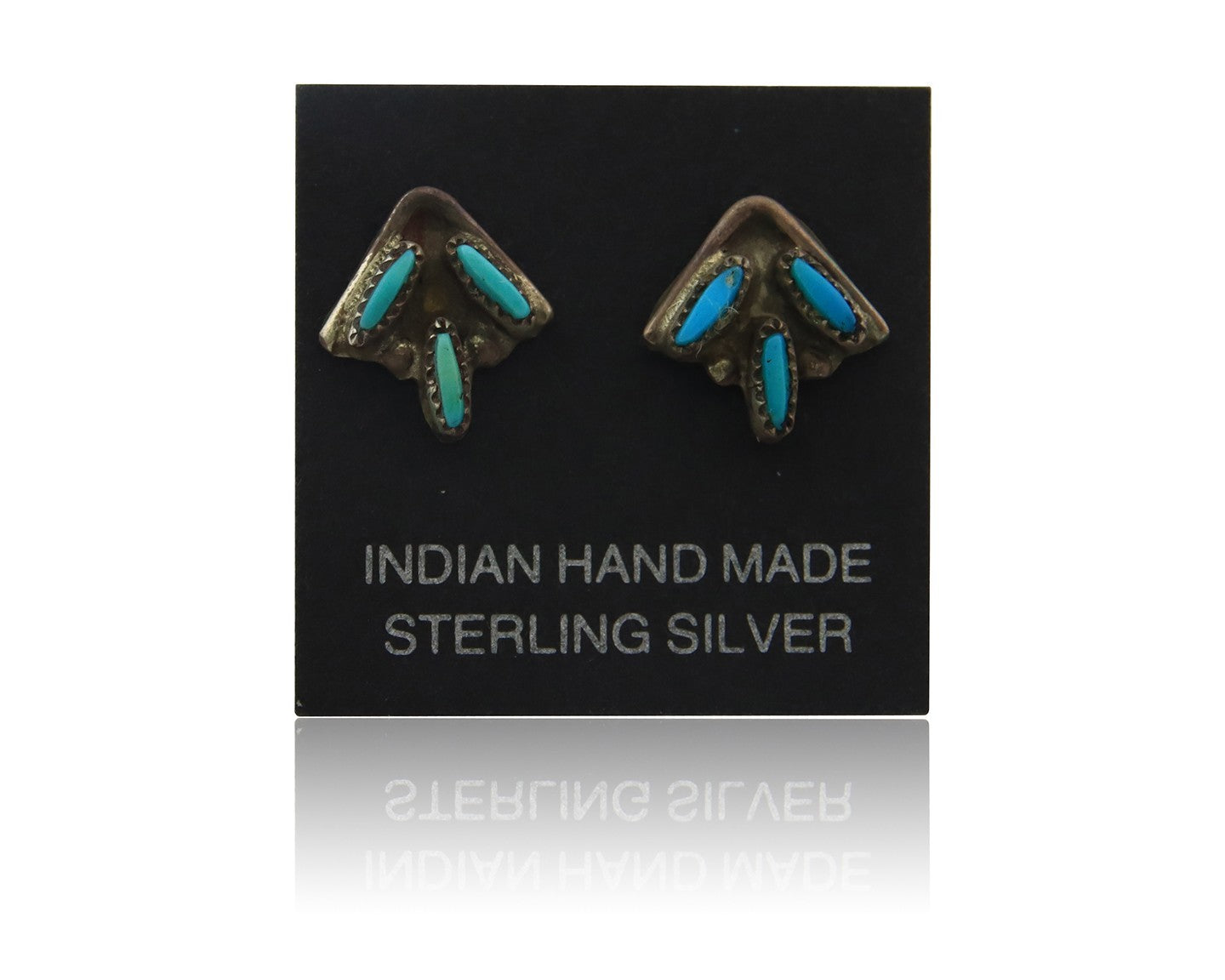 Navajo Earrings Sterling Silver Turquoise Vintage Handmade