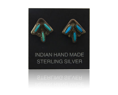 Navajo Earrings Sterling Silver Turquoise Vintage Handmade