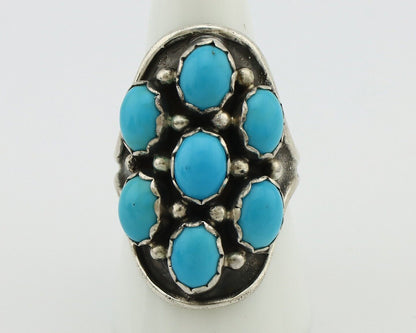 Navajo Ring 925 Silver Sleeping Beauty Turquoise Native American Artist C.80's