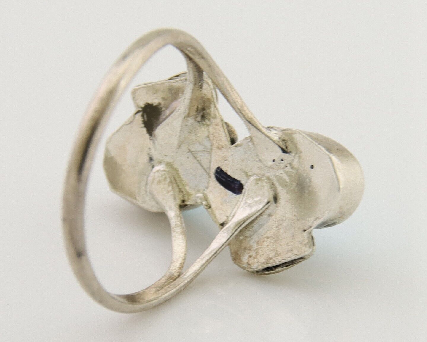 Navajo Ring 925 Silver Natural Blue Turquoise Native American Artist C.80's