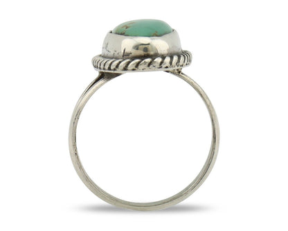 Navajo Ring 925 Silver Kingman Turquoise Native American Artist C.80's