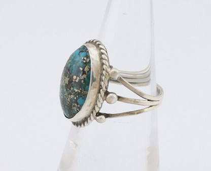 Navajo Ring 925 Silver Morenci Turquoise Native American Artist C.80's