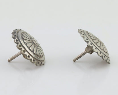 Navajo Small Shield Earrings 925 Silver Native American Artist C.80's