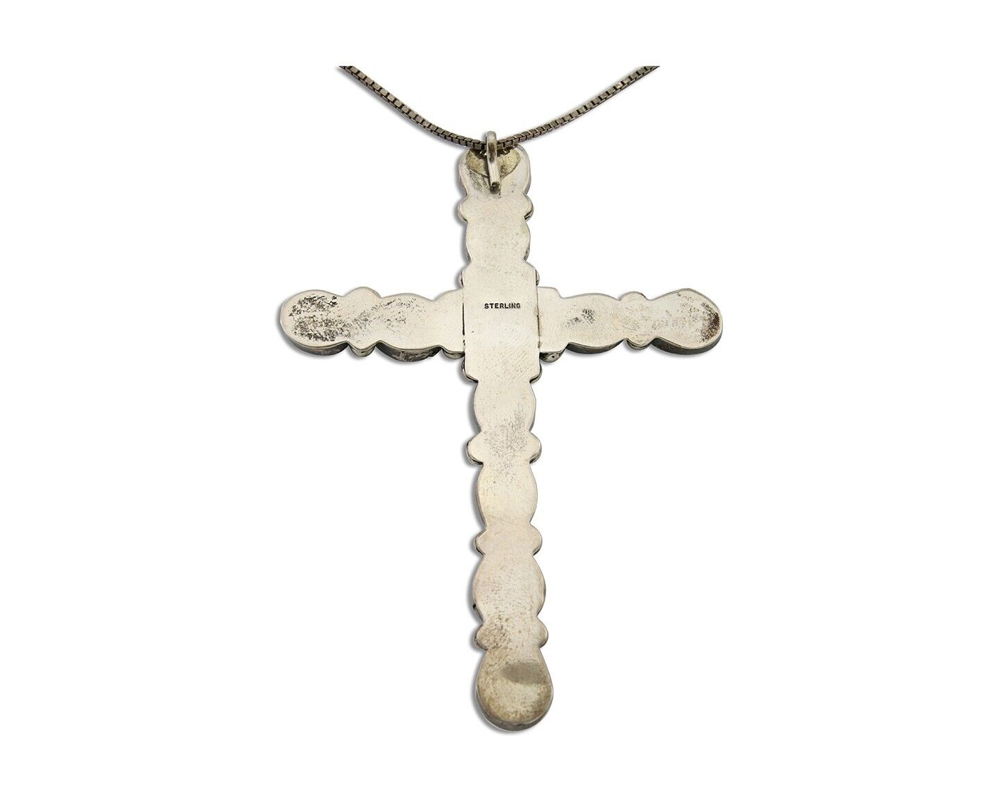 Navajo Necklace 925 Silver Natural Turquoise Native American Artist C.80's