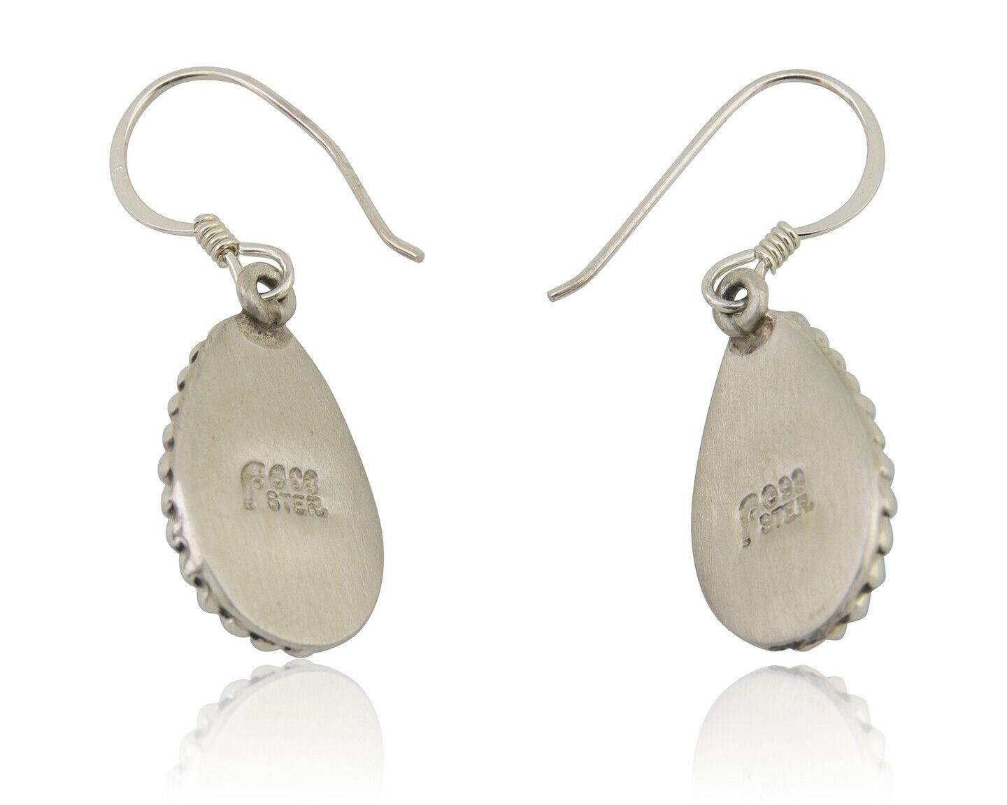 Navajo Earrings 925 Silver Blue Denim Lapis Artist Signed First Eagle C.80's