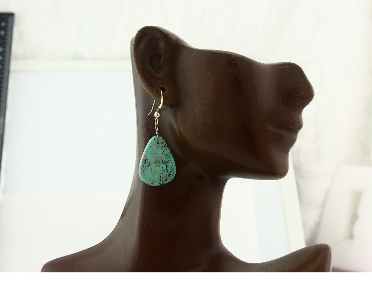 Santao Domingo Earrings Sterling Silver Turquoise Dangle Vintage Authentic