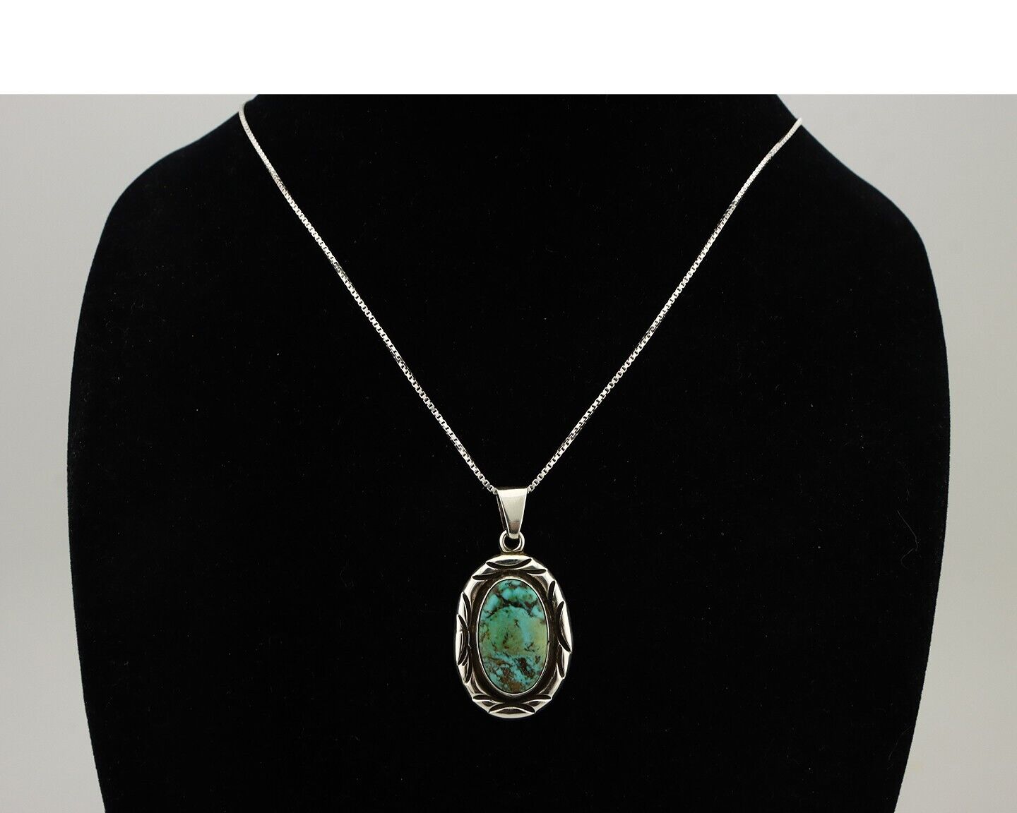 Navajo Necklace 925 Silver Kingman Turquoise Signed C Montoya C.80's
