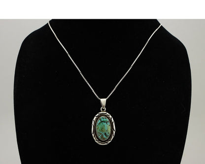 Navajo Necklace 925 Silver Kingman Turquoise Signed C Montoya C.80's