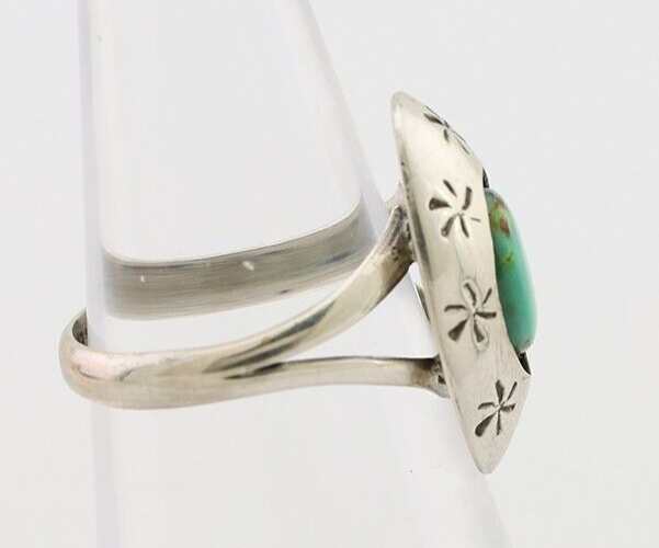 Navajo Ring 925 Silver Kingman Turquoise Native American Artist C.80's