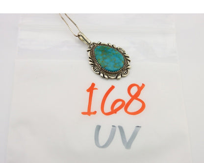 Navajo Necklace 925 Silver Natural Turquoise Artist Signed Billie Eagle C.80's