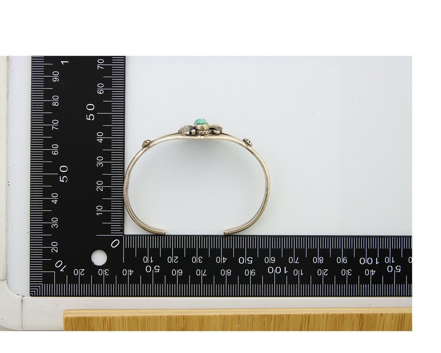 Navajo Bracelet 925 Silver Cuff Turquoise Handmade Native Artist C.80's