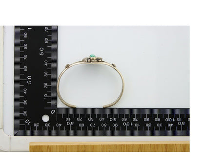 Navajo Bracelet 925 Silver Cuff Turquoise Handmade Native Artist C.80's