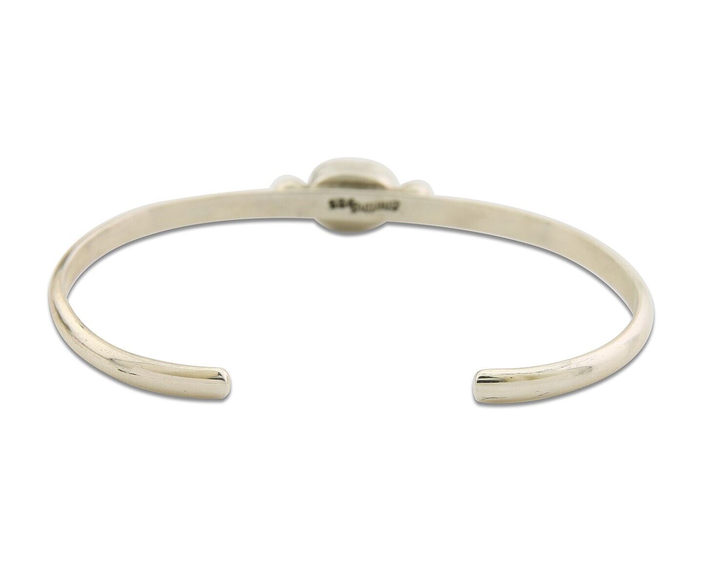 Navajo Bracelet .925 Silver Mediterranean Red Coral Cuff Native Artist C.80's