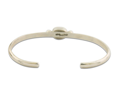 Navajo Bracelet .925 Silver Mediterranean Red Coral Cuff Native Artist C.80's