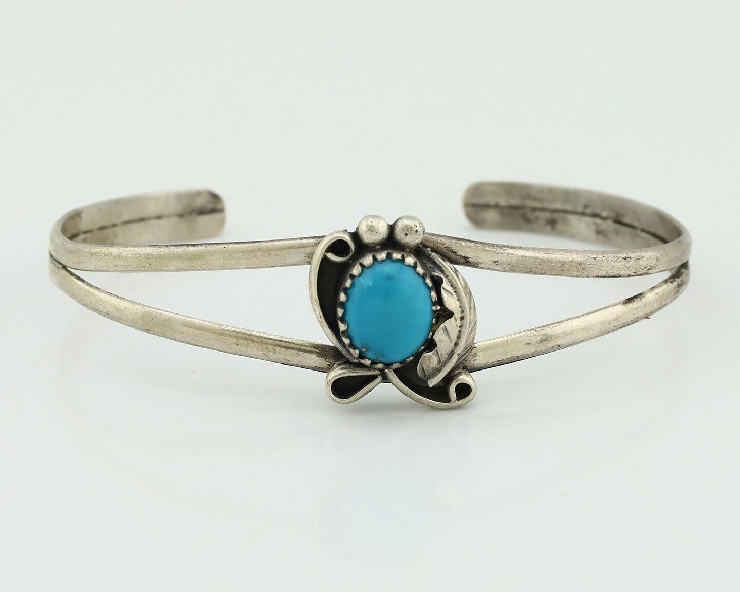 Navajo Slave Bracelet 925 Silver Natural SB Turquoise Native American C.80's