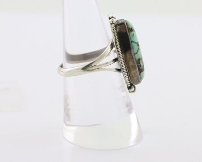 Navajo Ring 925 Silver Turquoise Signed D. Delgarito Size 7.5 C.80's