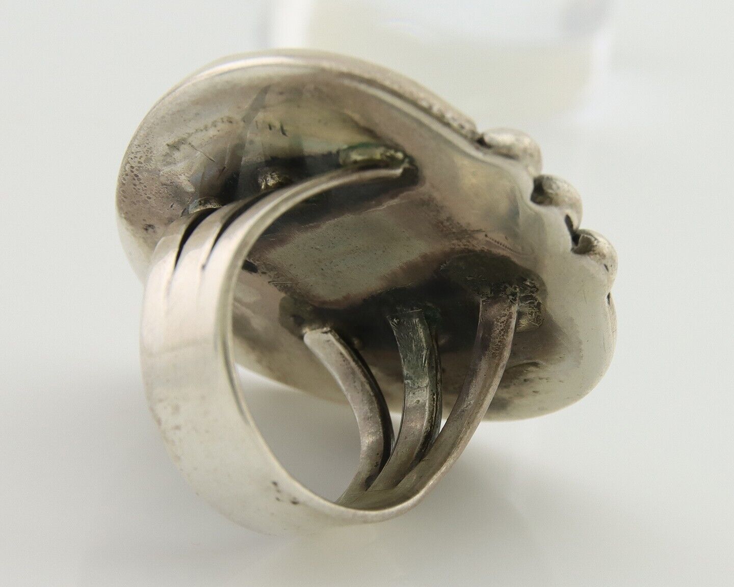 Navajo Ring 925 Silver Gem Grade Turquoise Native American Artist C.80's