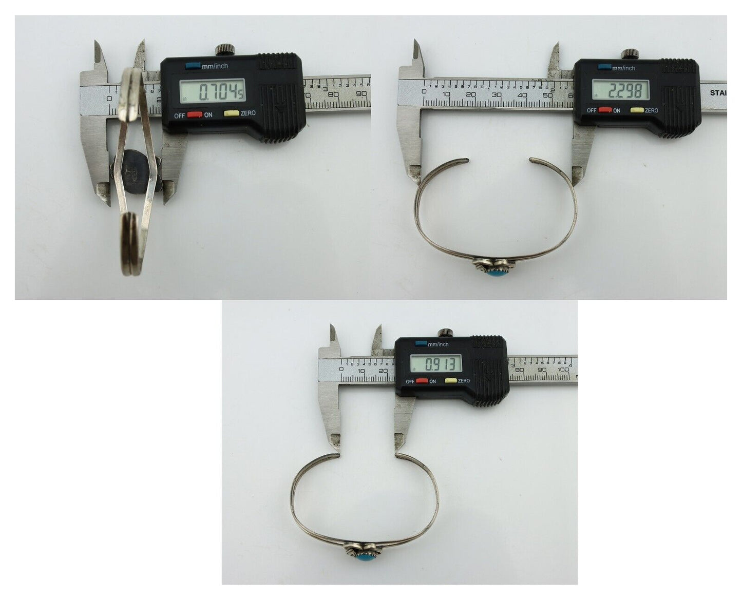 Navajo Slave Bracelet 925 Silver Natural SB Turquoise Native American C.80's