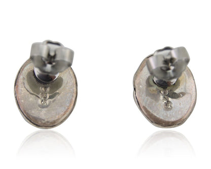 Navajo Earrings 925 Silver Turquoise Native American Artist C.80's