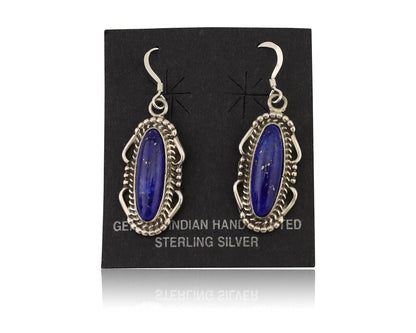 Navajo Dangle Earrings 925 Silver Lapis Lazuli Native American Artist C.80's
