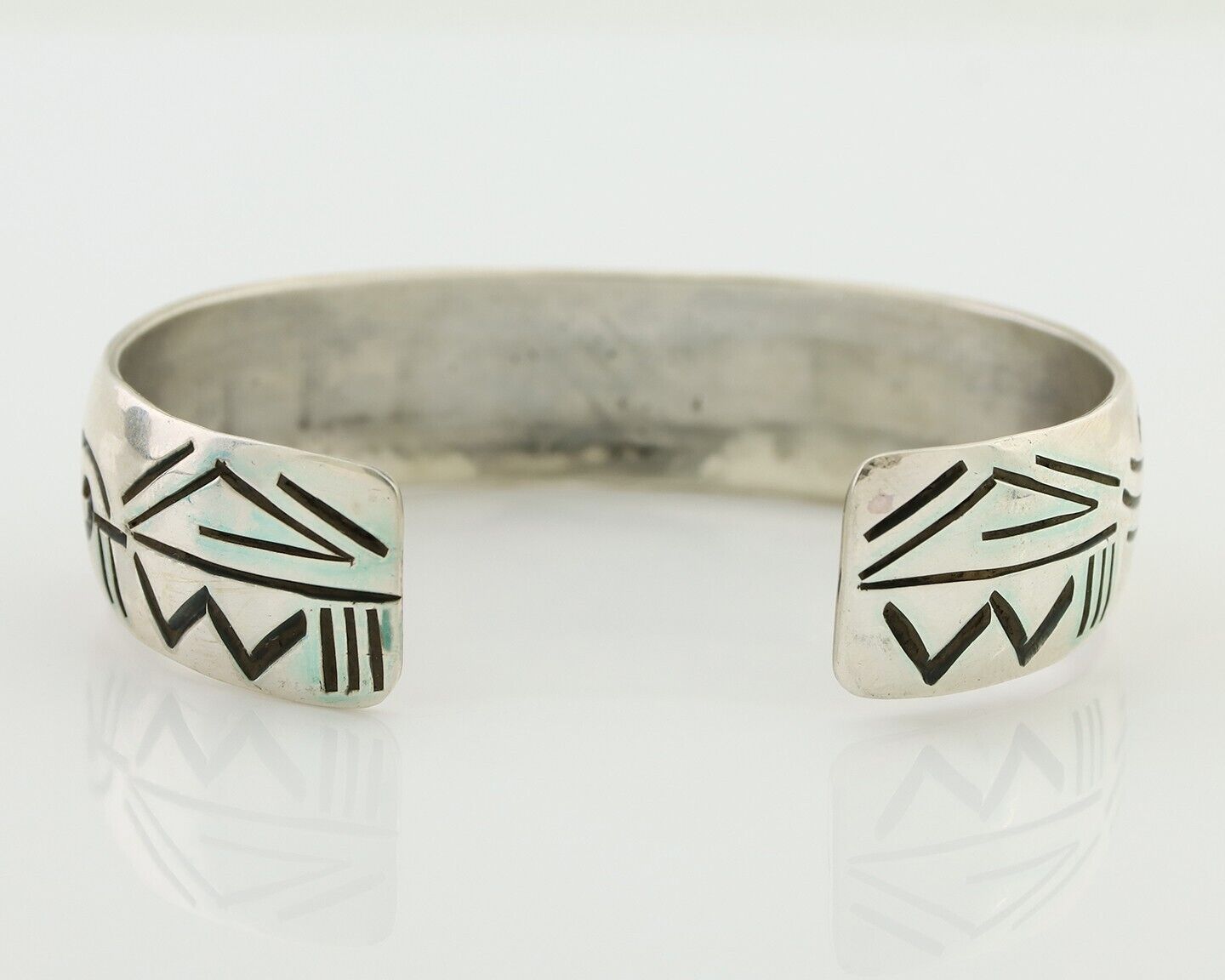 Navajo Inlay Bracelet 925 Silver Turquoise & Coral Signed Stanely Bain C.80's