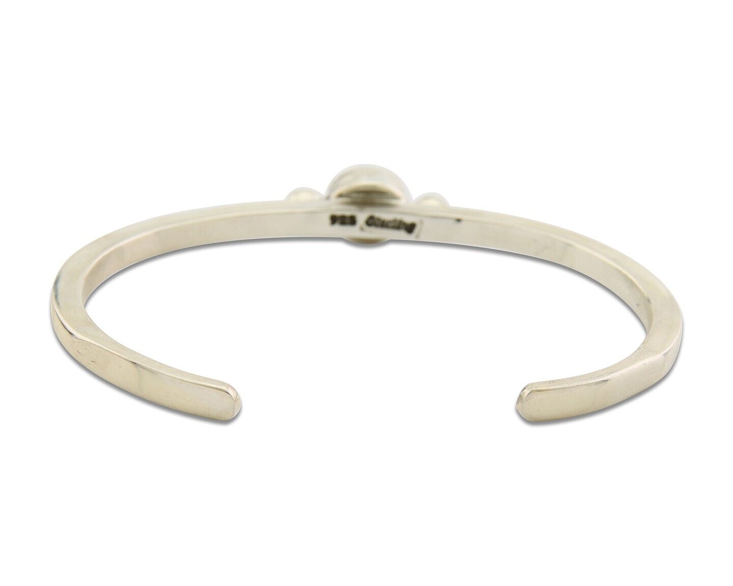 Navajo Bracelet .925 Silver Mediterranean Red Coral Cuff Native Artist C.80's