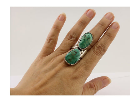 Navajo Handmade Ring 925 Silver Damele Tuquoise Artist Signed M Guerro C.80's