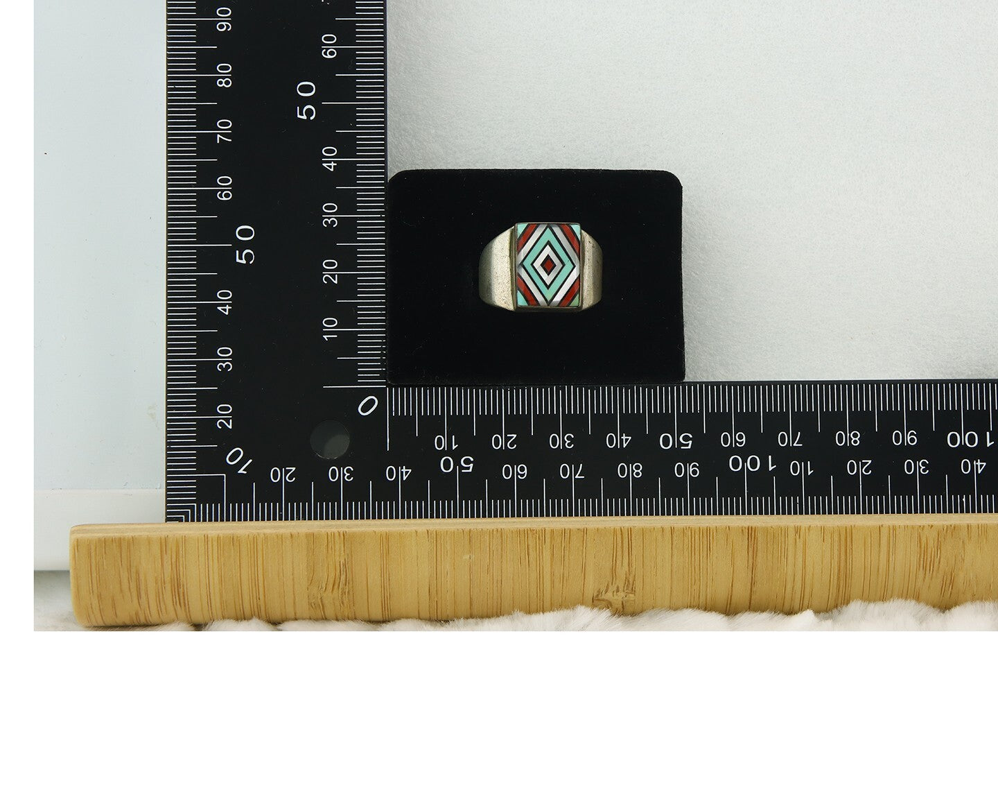 Vintage Zuni Ring 925 Sterling Natural Authentic Gemstone Handmade Size 9.75