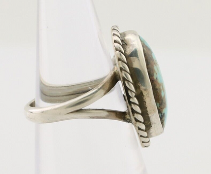 Navajo Ring 925 Silver Kingman Turquoise Native American Artist C.80's