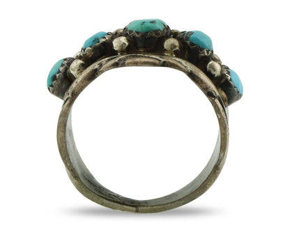 Zuni Ring .925 Silver Natural Sleeping Beauty Turquoise Native Artist C.80's