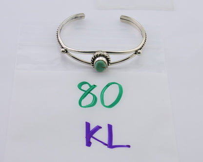 Navajo Bracelet 925 Silver Natural Turquoise Artist Signed Gecko C.80's