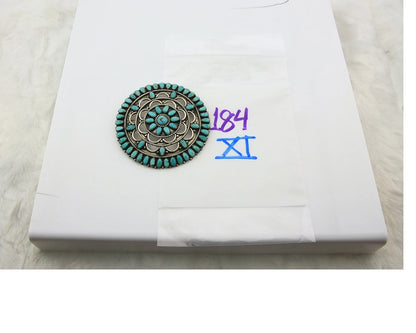 Navajo Handmade Pin Sterling Silver Turquoise Vintage Artist Signed LMB