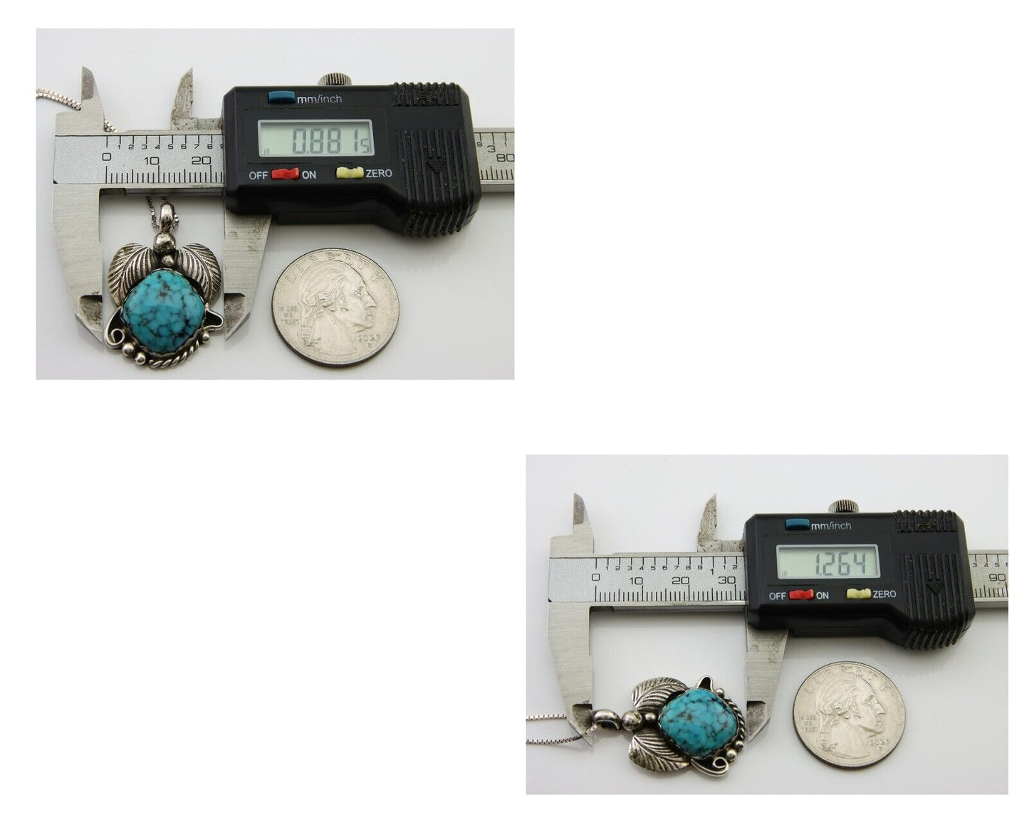 Navajo Necklace 925 Silver Natural Turquoise Native American Artist C.80's