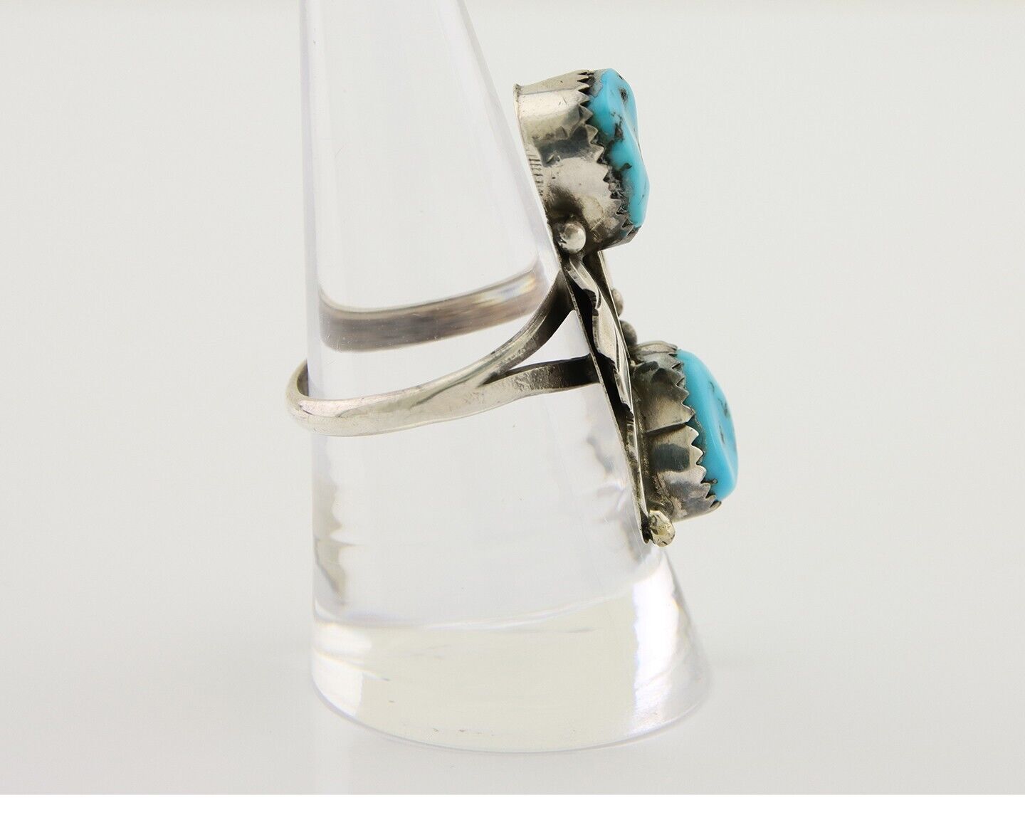 Navajo Ring 925 Silver Natural Blue Turquoise Native American Artist C.80's