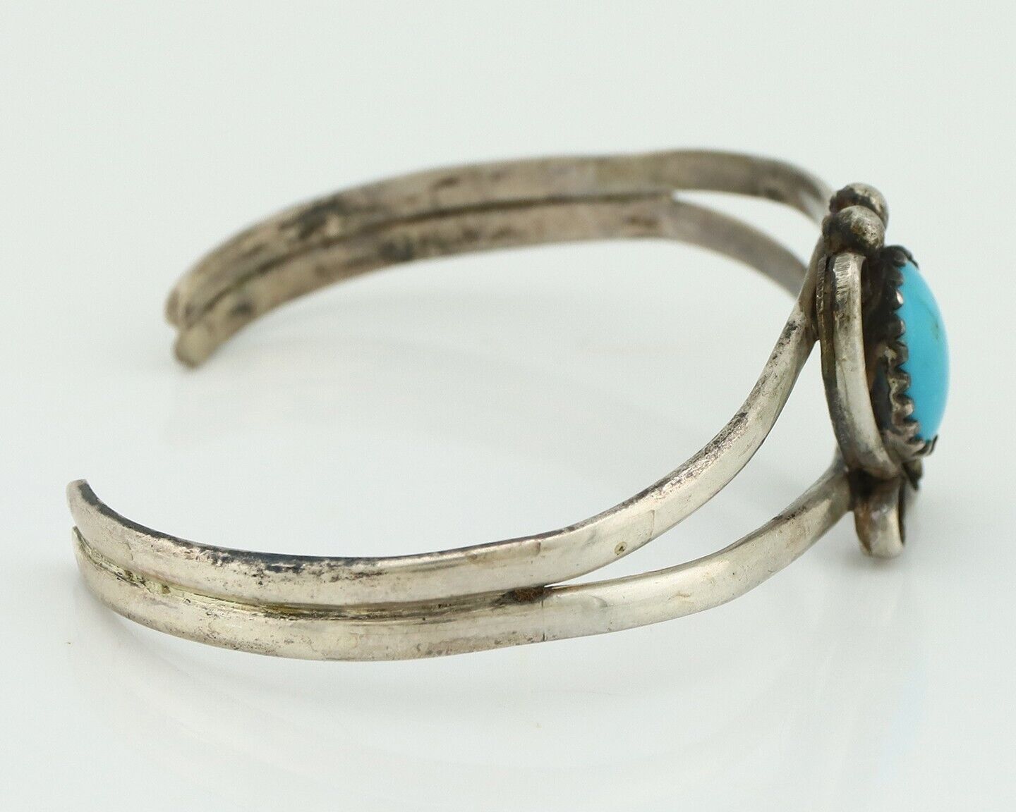 Navajo Slave Bracelet 925 Silver Arizona Turquoise Native American Artist C.80's