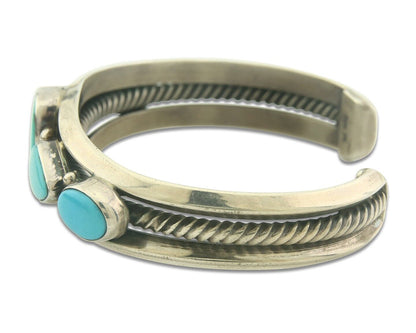 Navajo Bracelet 925 Silver Turquoise Cuff Artist Signed IDA M C.80's