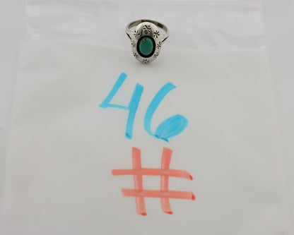 Navajo Ring 925 Silver Kingman Turquoise Native American Artist C.80's