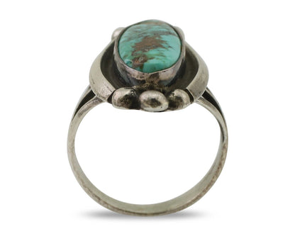 Navajo Royston Turquoise Ring 925 Silver Native Artist Signed Sunrise C.80's