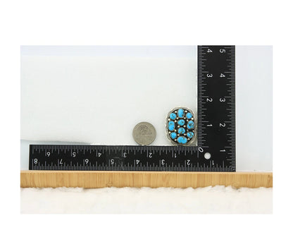 Navajo Handmade Pin Sterling Silver Turquoise Vintage Native Artist