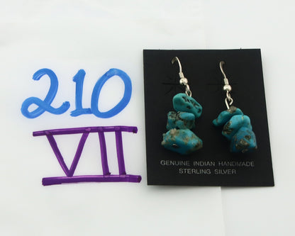 Navajo Earrings Sterling Silver Turquoise Dangle Vintage Authentic