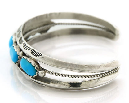 Navajo Cuff Bracelet 925 Sterling Silver Turquoise Vintage Signed Jeff Largo
