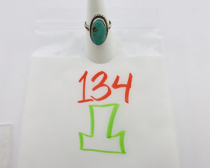 Navajo Ring 925 Silver Kingman Turquoise Artist Signed M Montoya C.80's
