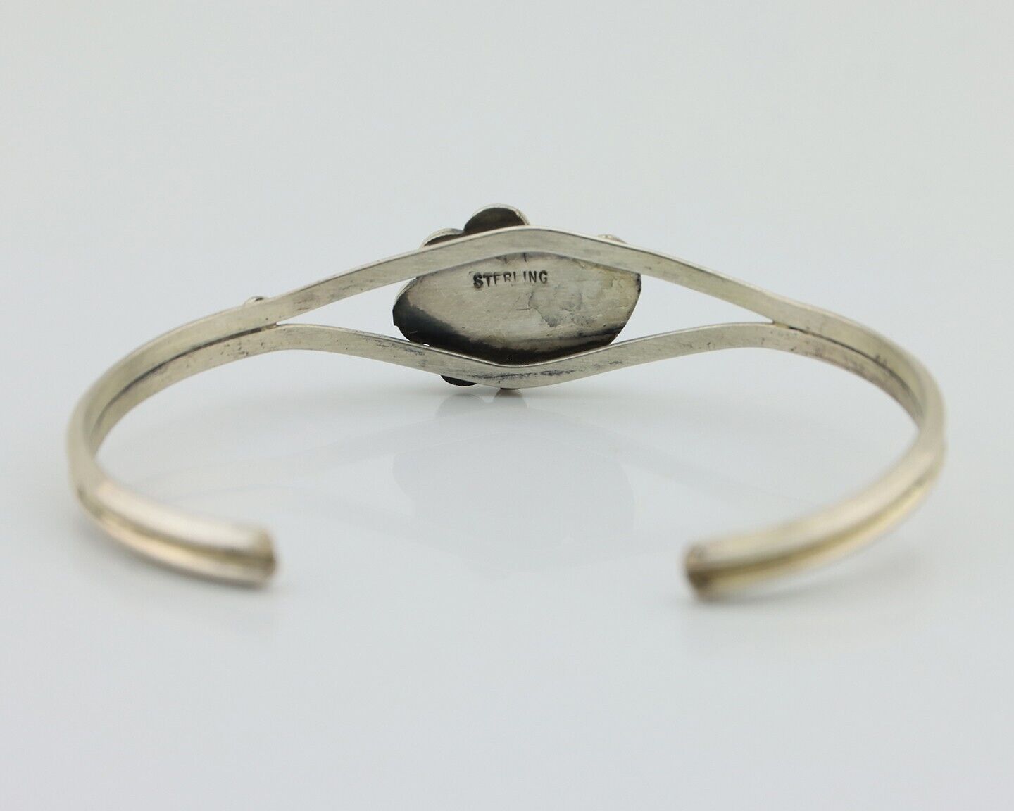 Navajo Bracelet 925 Silver Sleeping Beauty Turquoise Native American Artist C80s